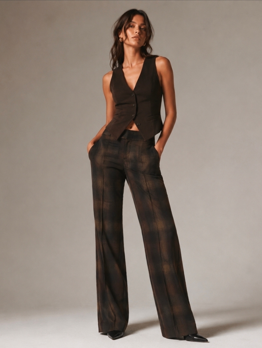 ❤️ ALVIN VALLEY PLAID VIRGIN WOOL TROUSERS / PANTS, 0 (25)